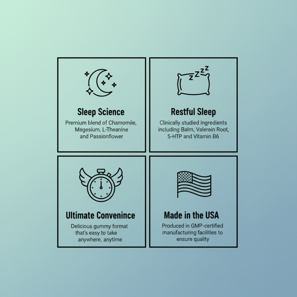 Sleep Gummies Infographic - Turquoise Theme