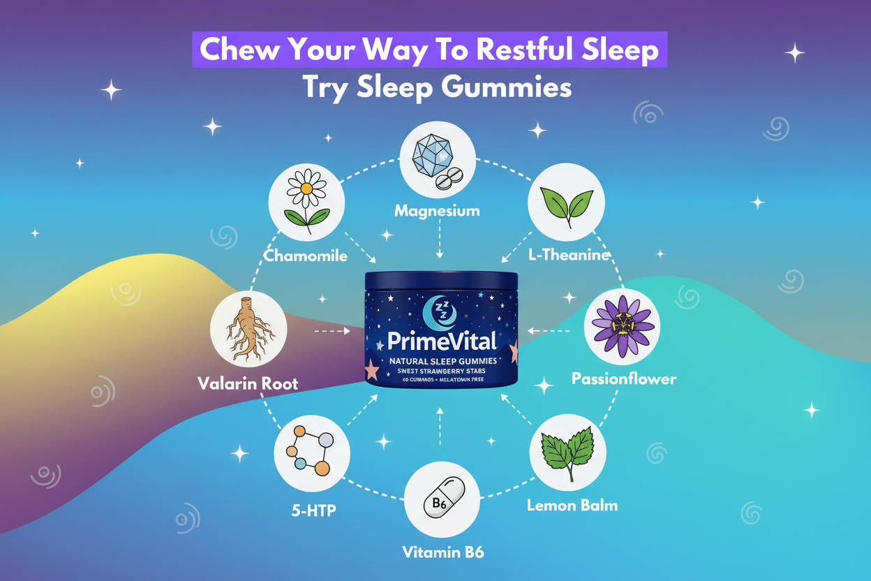 Sleep Gummies Ingredient Showcase - Wide Desktop